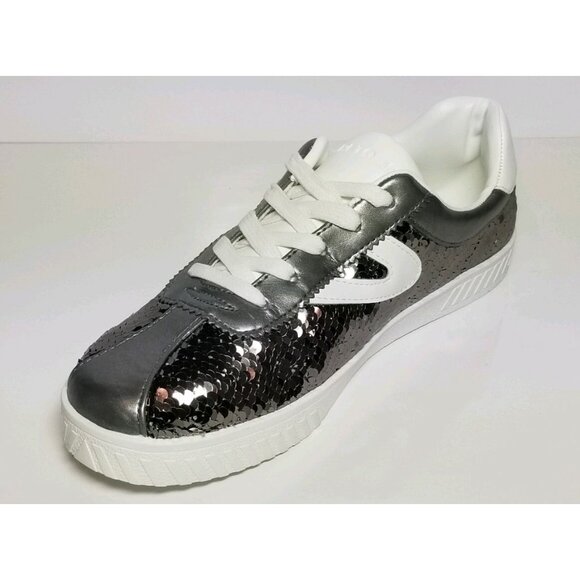 TRETORN CAMDEN SEQUIN CHILD SIZE 13 & 5   WHITE / GRAPHITE NEW / BOX - Picture 8 of 12